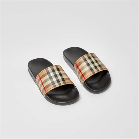 burberry slides kids|burberry vintage check slides.